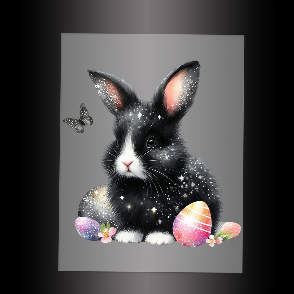 (DTF-GLIT1004) GLITTER RABBIT - Garment Transfer
