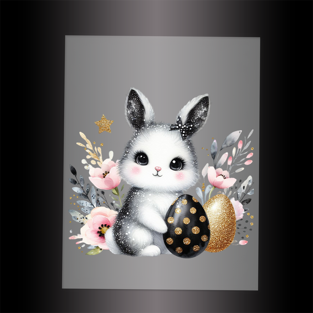 (DTF-GLIT1006) GLITTER RABBIT - Garment Transfer