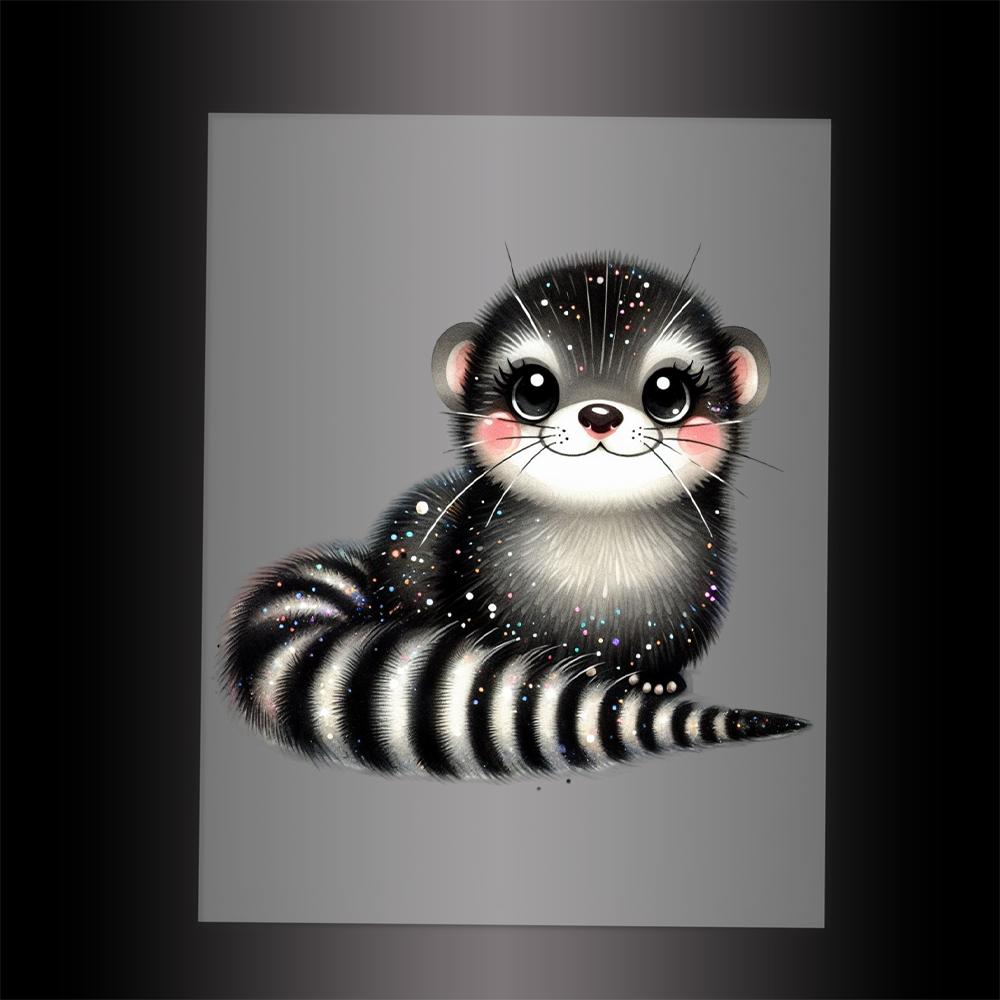 (DTF-GLIT1157) GLITTER WEASEL - Garment Transfer