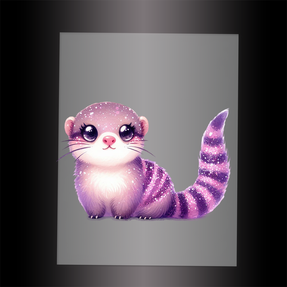 (DTF-GLIT1158) GLITTER WEASEL - Garment Transfer