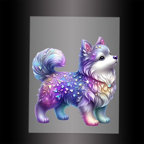 (DTF-GLIT204) GLITTER PUPPY - Garment Transfer