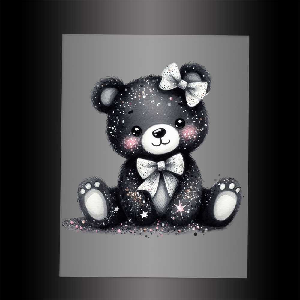 (DTF-GLIT352) GLITTER BEAR - Garment Transfer