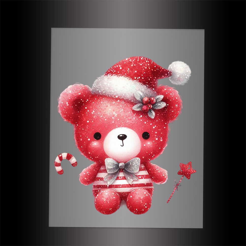 (DTF-GLIT368) GLITTER BEAR - Garment Transfer