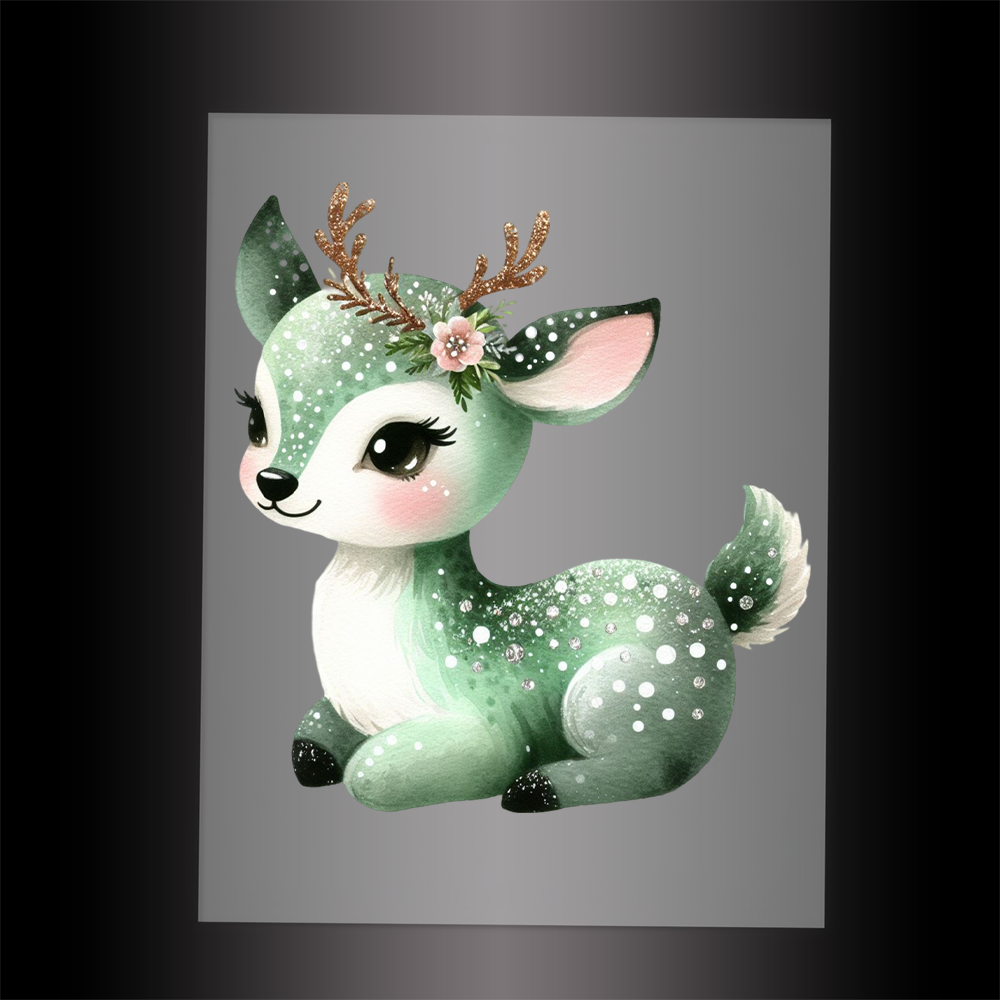 (DTF-GLIT400) GLITTER DEER - Garment Transfer