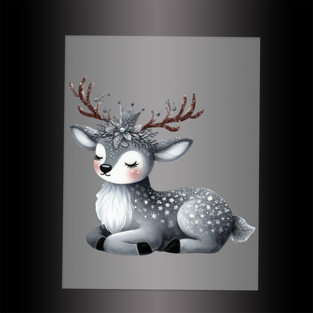(DTF-GLIT416) GLITTER DEER - Garment Transfer