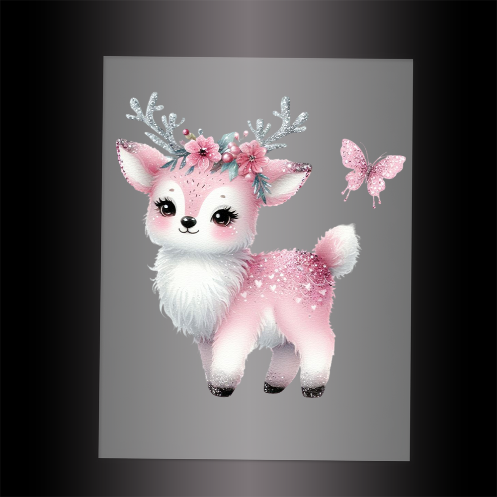 (DTF-GLIT417) GLITTER DEER - Garment Transfer