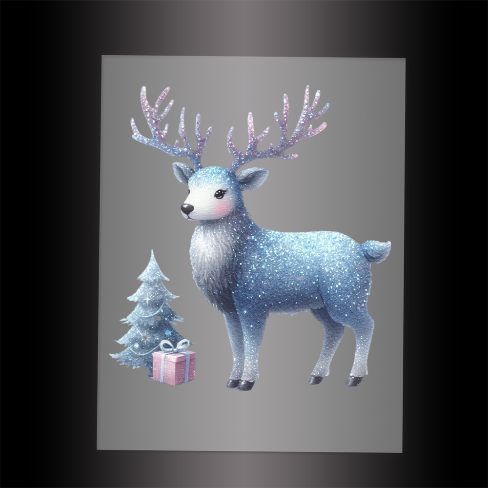 (DTF-GLIT419) GLITTER DEER - Garment Transfer