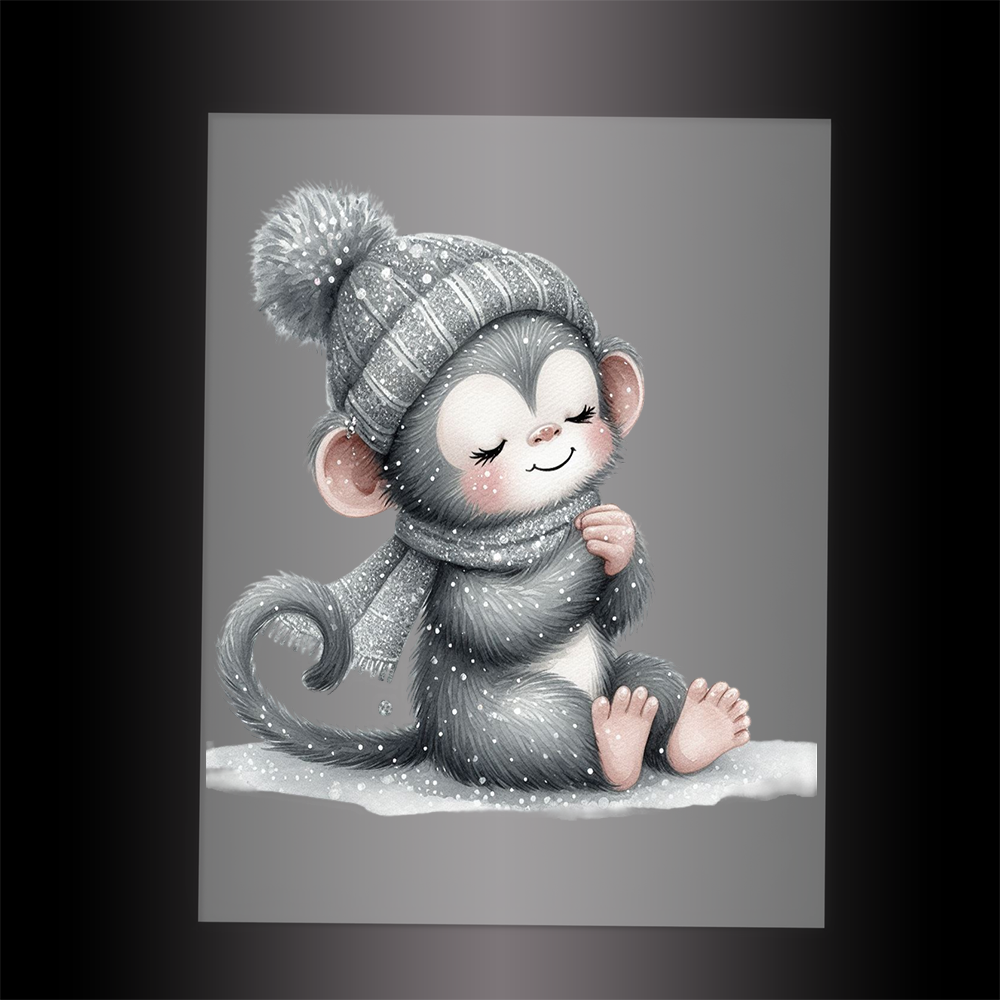 (DTF-GLIT513) GLITTER MONKEY - Garment Transfer
