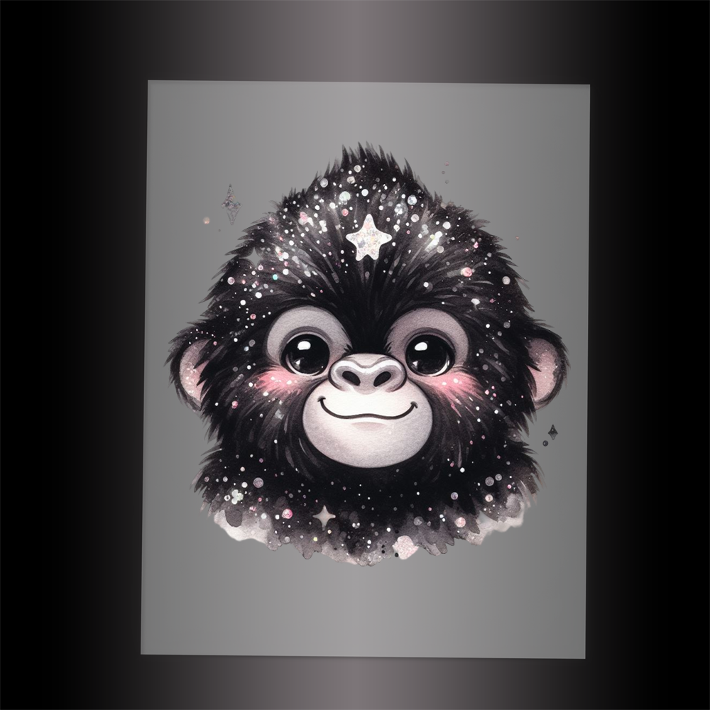 (DTF-GLIT520) GLITTER GORILLA - Garment Transfer