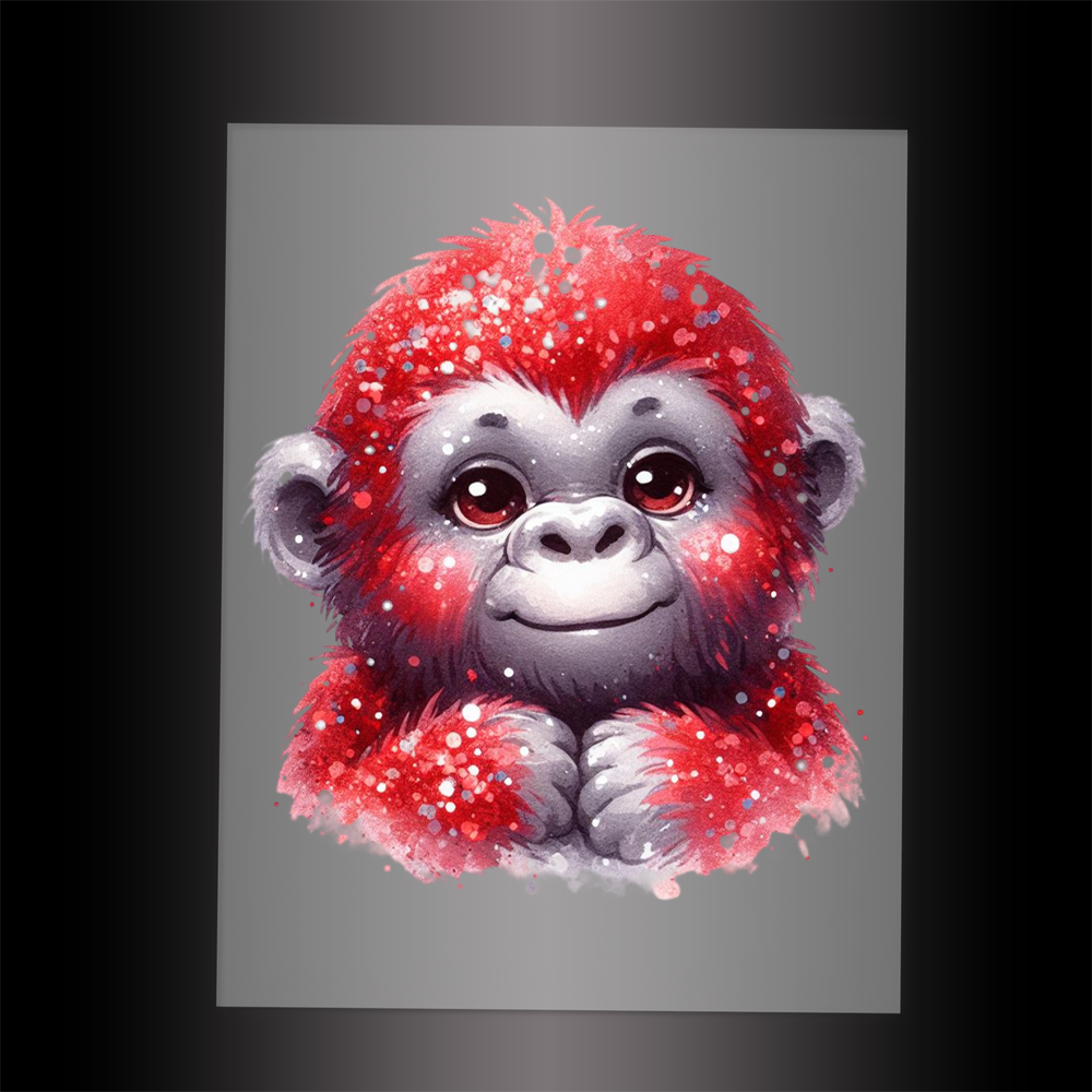 (DTF-GLIT529) GLITTER GORILLA - Garment Transfer