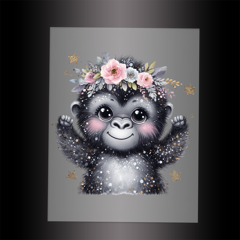 (DTF-GLIT530) GLITTER GORILLA - Garment Transfer