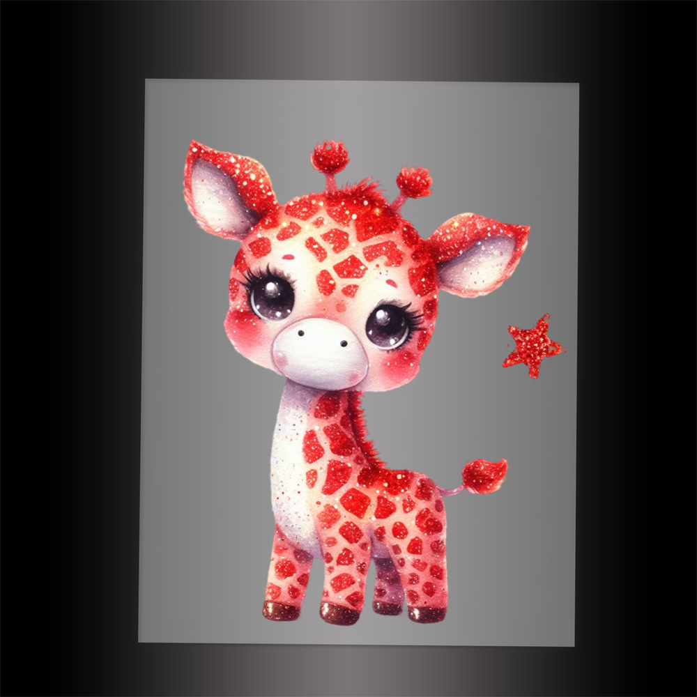 (DTF-GLIT551) GLITTER GIRAFFE - Garment Transfer