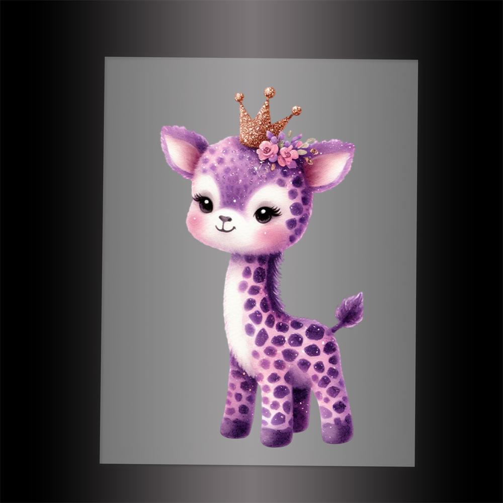 (DTF-GLIT554) GLITTER GIRAFFE - Garment Transfer