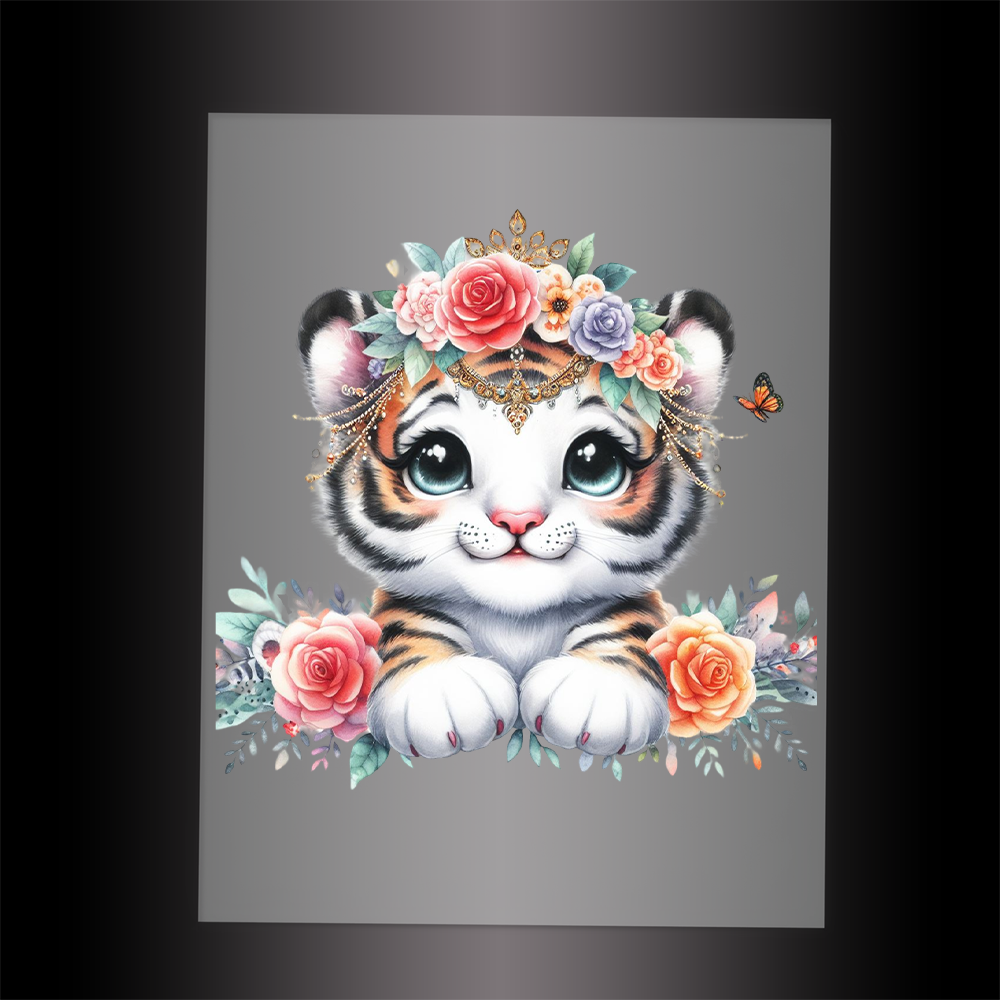 (DTF-GLIT654) GLITTER TIGER - Garment Transfer
