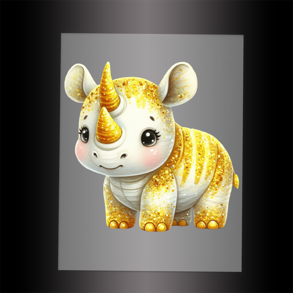 (DTF-GLIT754) GLITTER RHINO - Garment Transfer
