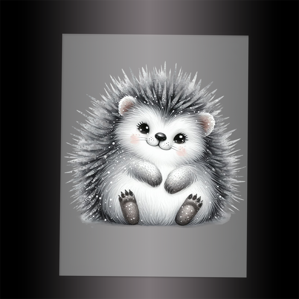(DTF-GLIT902) GLITTER HEDGEHOG - Garment Transfer