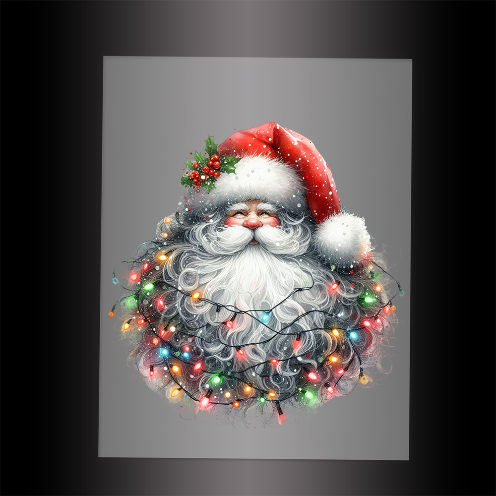(DTF-SAN007) SANTA LIGHTS - Garment Transfer