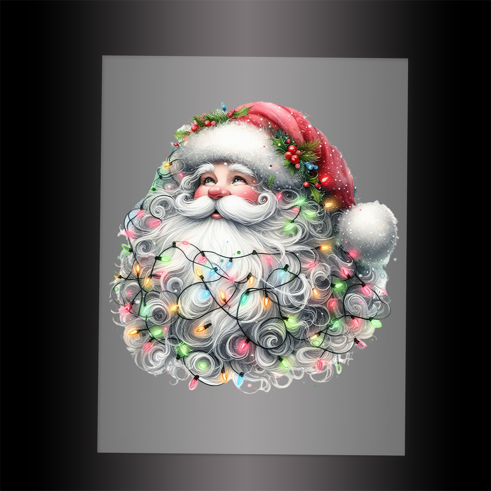 (DTF-SAN014) SANTA LIGHTS - Garment Transfer