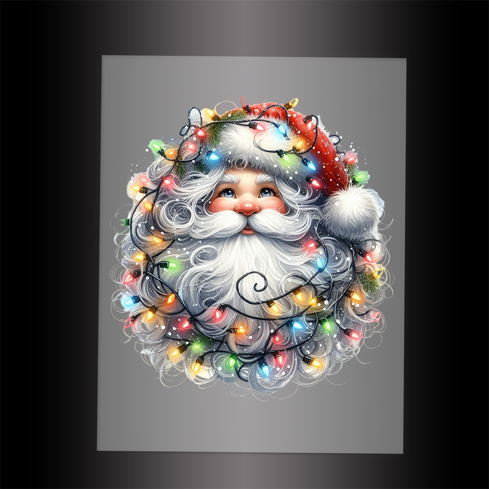 (DTF-SAN016) SANTA LIGHTS - Garment Transfer