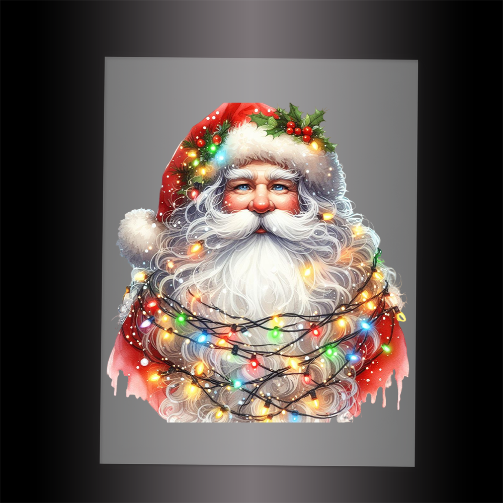 (DTF-SAN020) SANTA LIGHTS - Garment Transfer