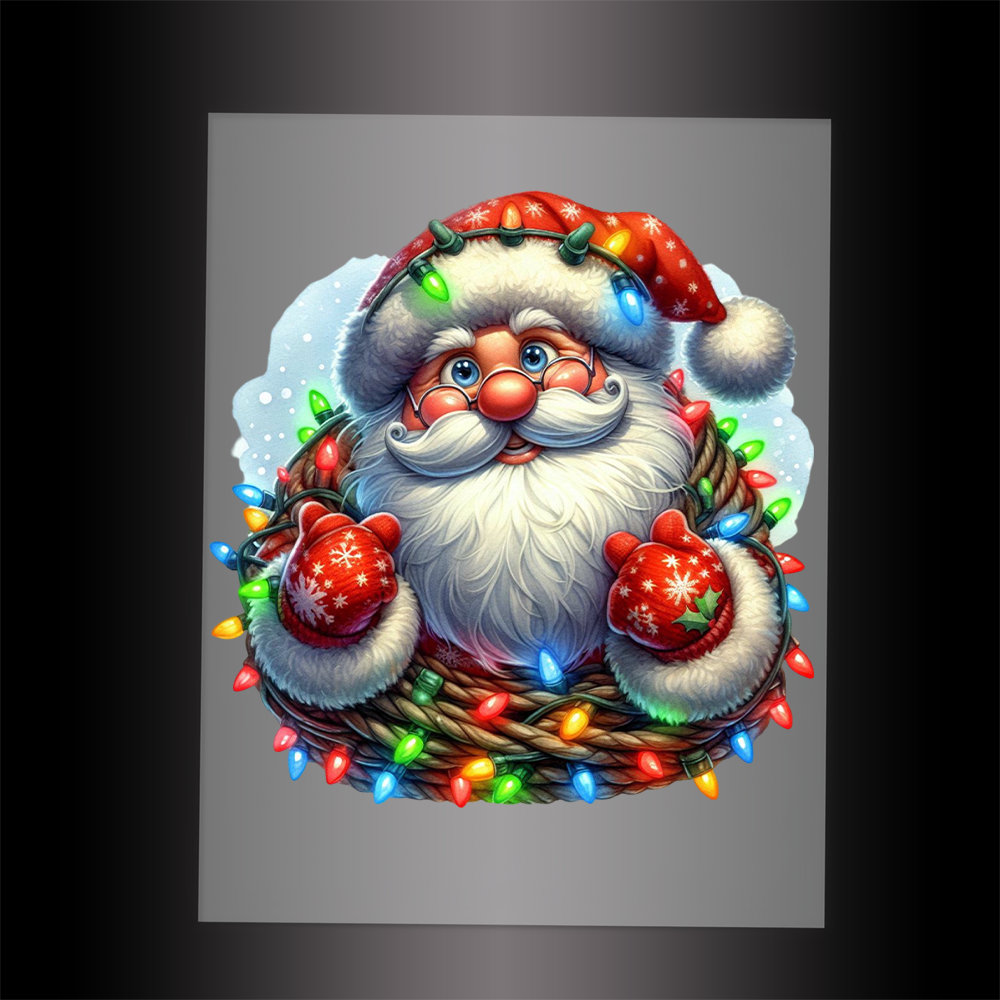 (DTF-SAN045) SANTA LIGHTS - Garment Transfer