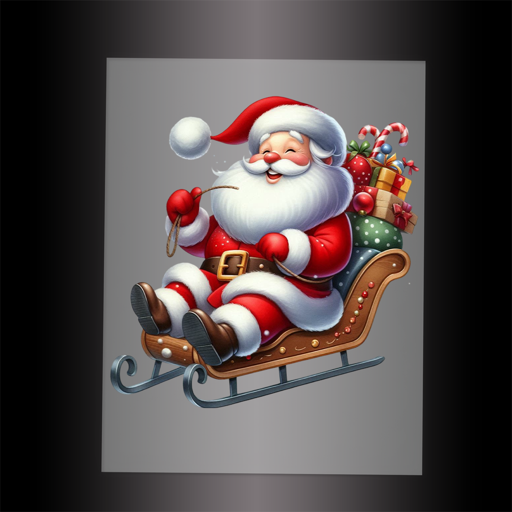 (DTF-SAN065) SANTA SLEIGH - Garment Transfer