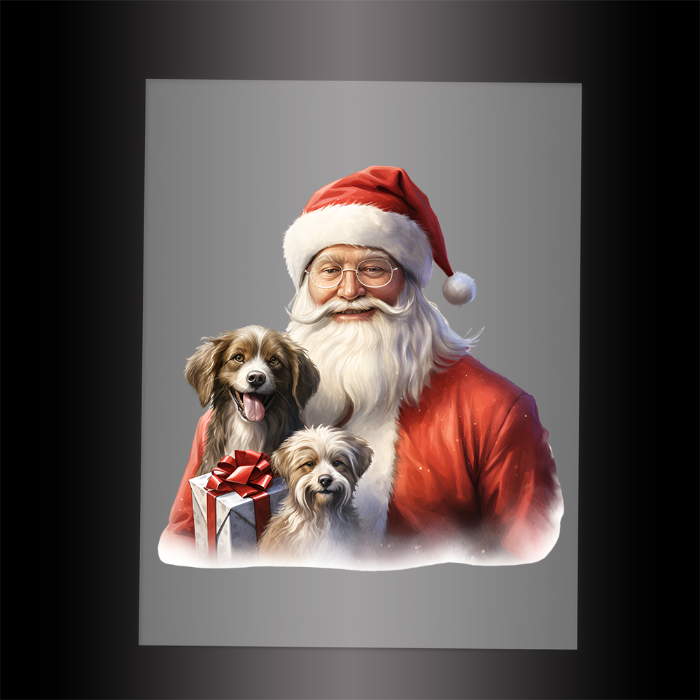 (DTF-SAN210) SANTA'S DOGS - Garment Transfer