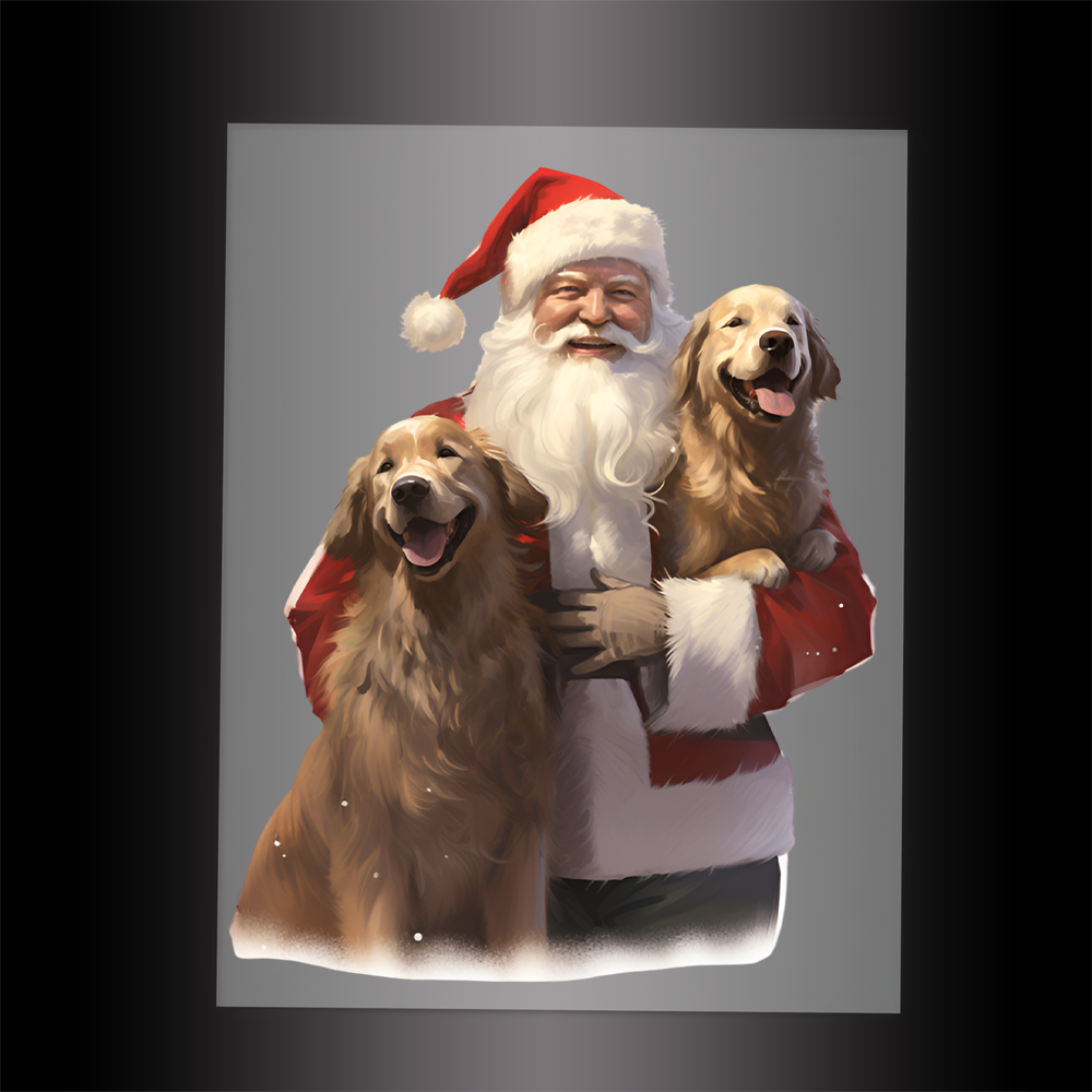 (DTF-SAN211) SANTA'S DOGS - Garment Transfer