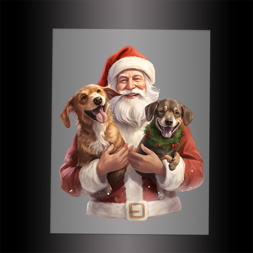 (DTF-SAN212) SANTA'S DOGS - Garment Transfer