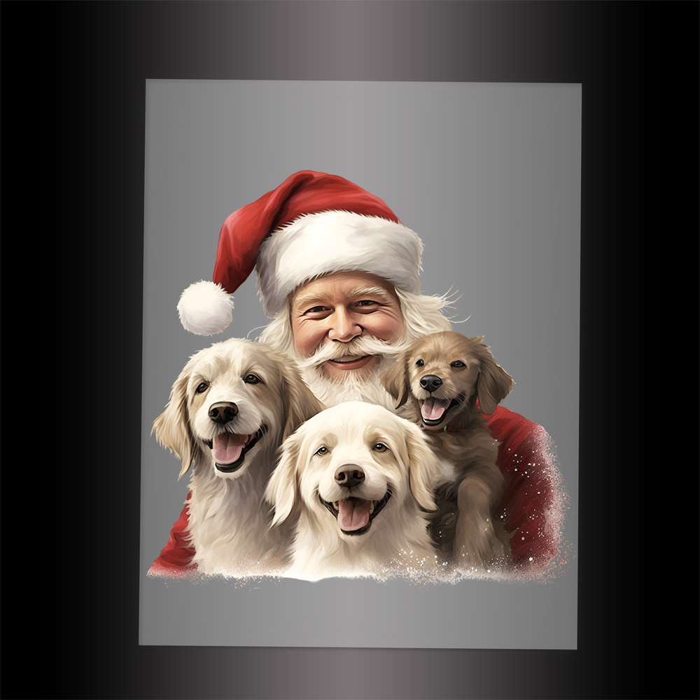 (DTF-SAN215) SANTA'S DOGS - Garment Transfer