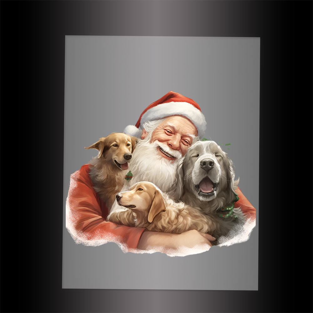 (DTF-SAN222) SANTA'S DOGS - Garment Transfer