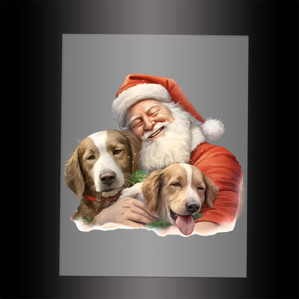 (DTF-SAN225) SANTA'S DOGS - Garment Transfer