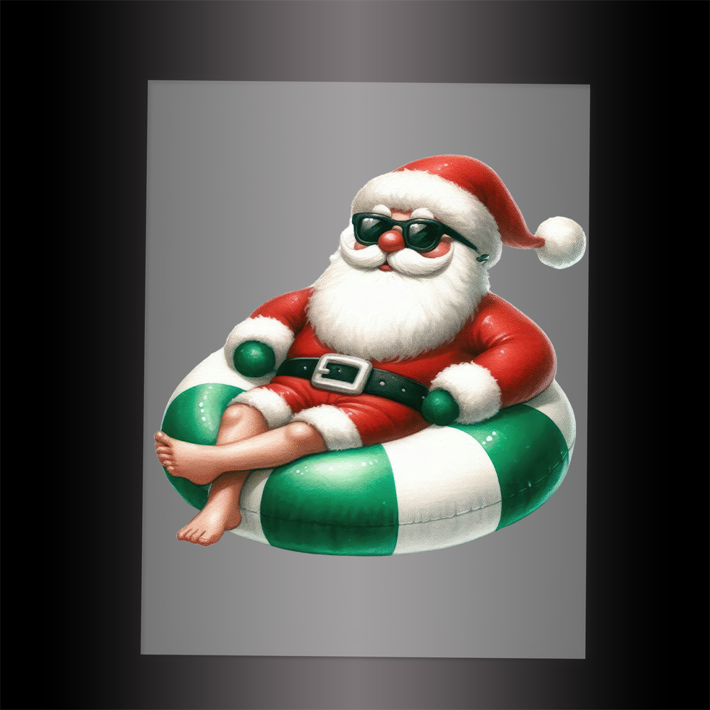 (DTF-SAN235) SUMMER SANTA - Garment Transfer