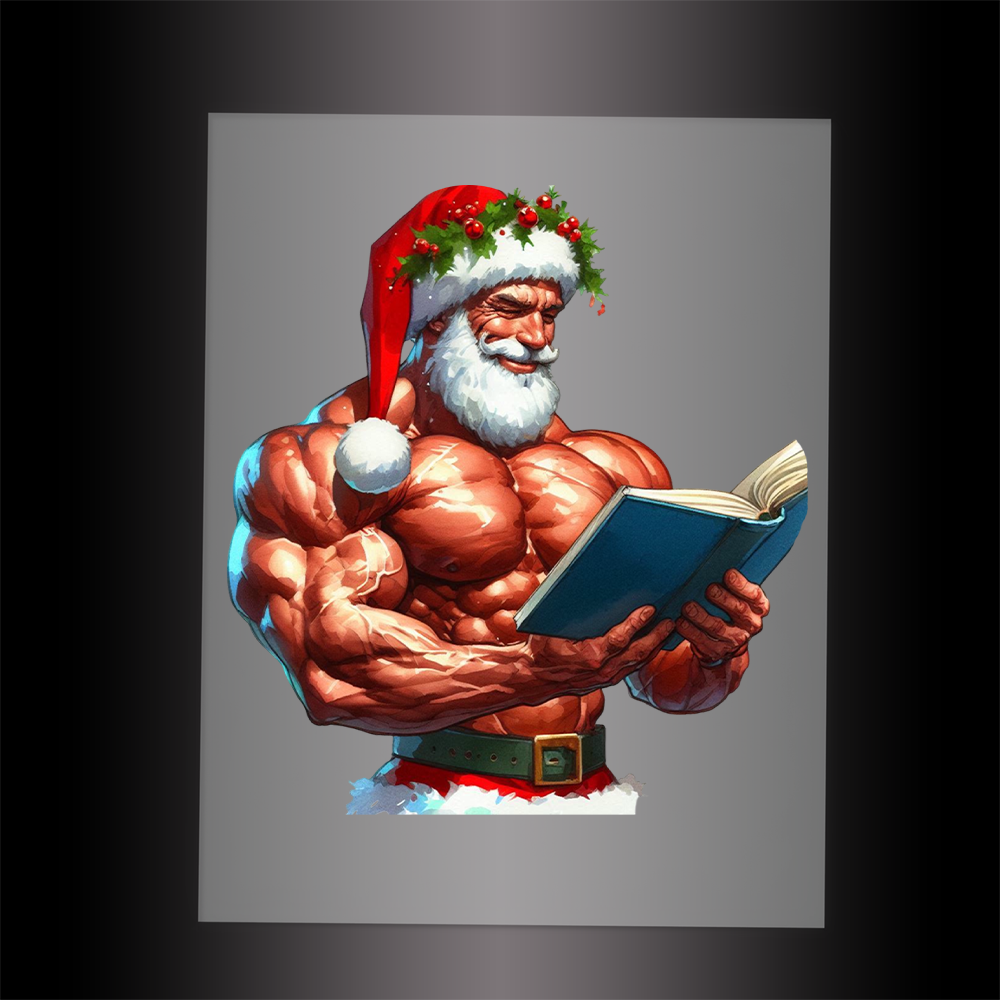 (DTF-SAN250) MUSCLE SANTA - Garment Transfer