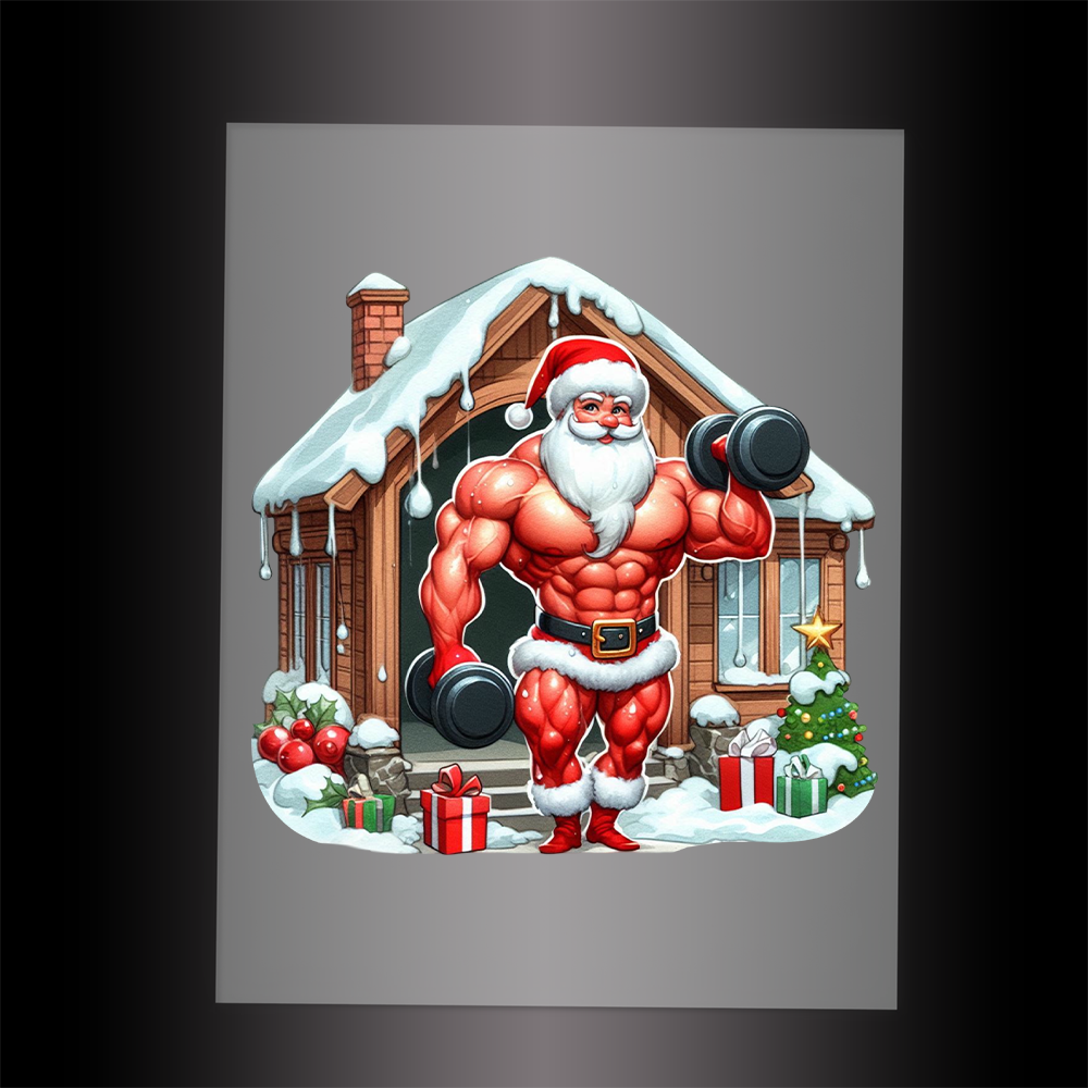 (DTF-SAN254) MUSCLE SANTA - Garment Transfer