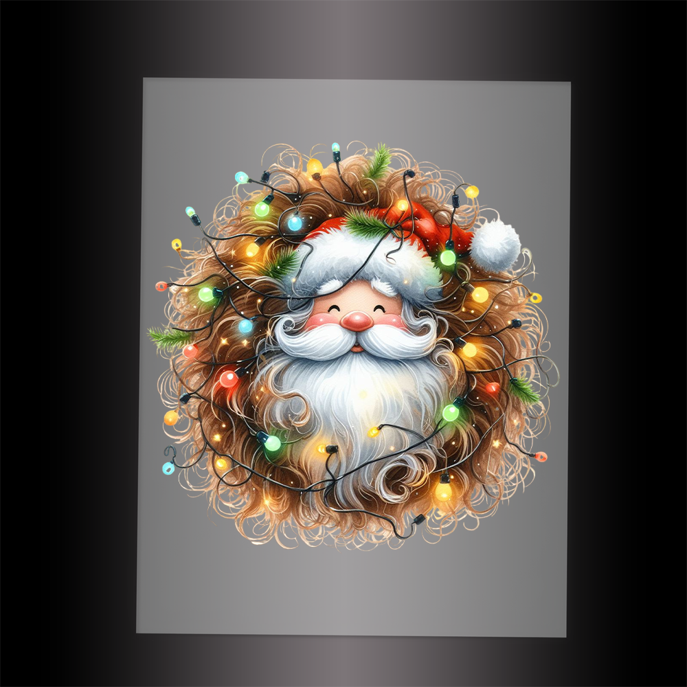 (DTF-SAN282) SANTA LIGHTS - Garment Transfer
