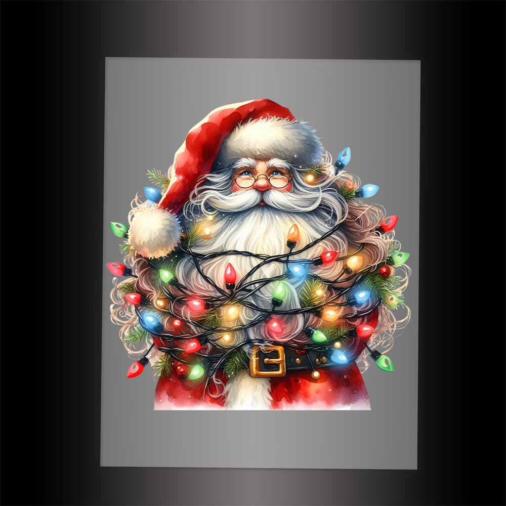 (DTF-SAN284) SANTA LIGHTS - Garment Transfer