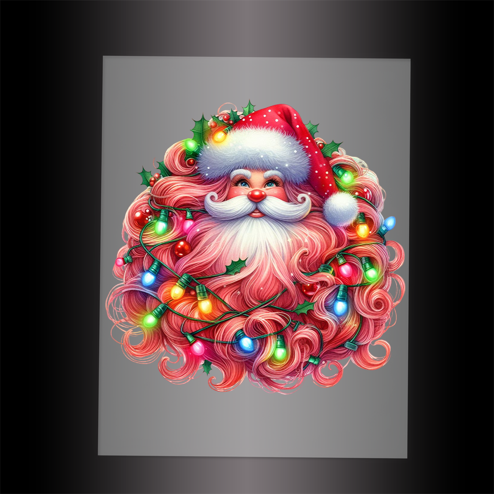 (DTF-SAN310) SANTA LIGHTS - Garment Transfer