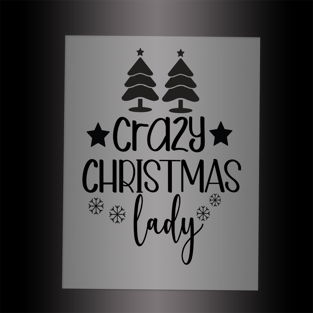(DTF-X5046) CRAZY CHRISTMAS LADY - Garment Transfer