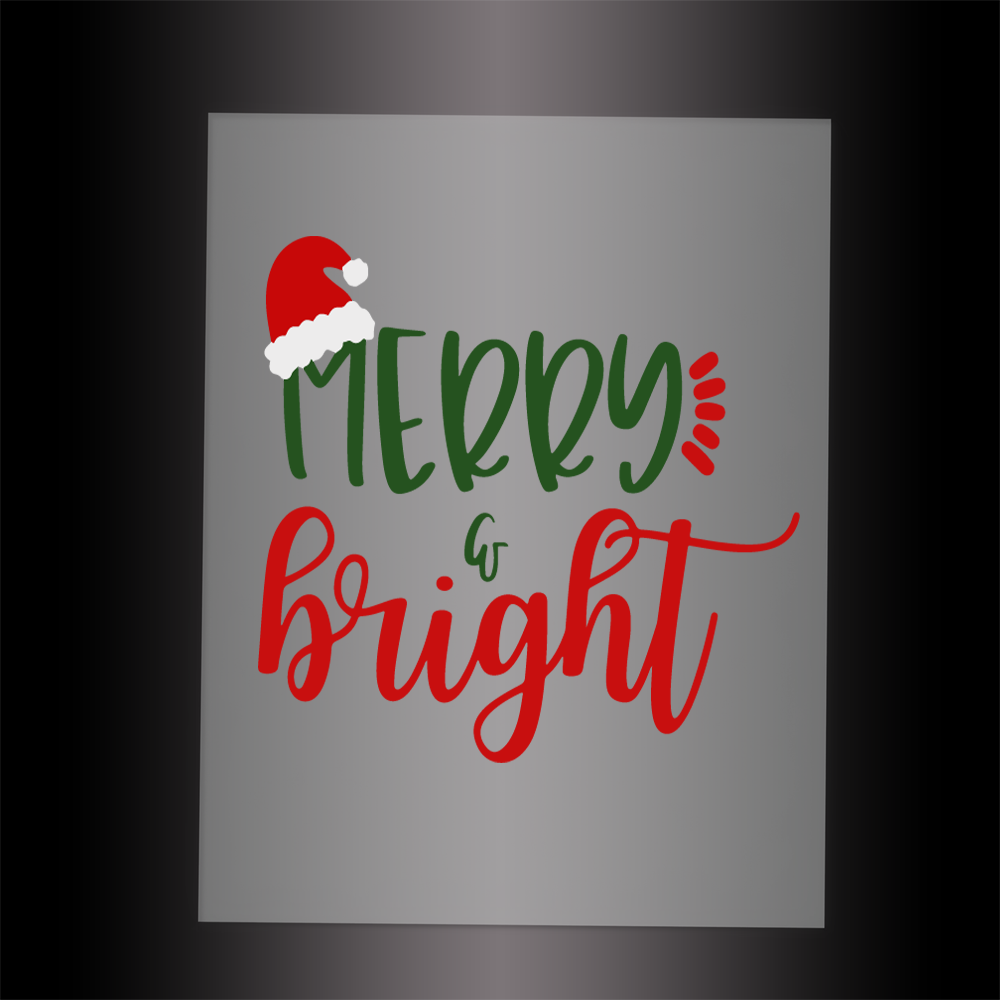 (DTF-X5239) MERRY & BRIGHT - Garment Transfer
