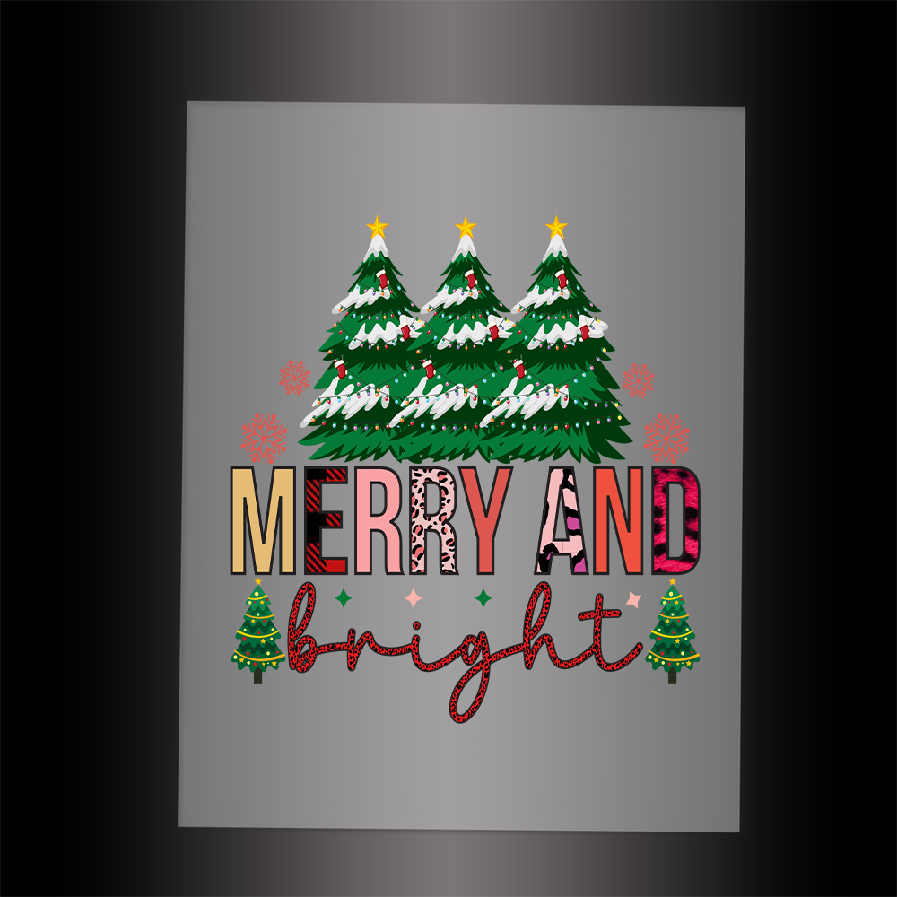 (DTF-X5240) MERRY & BRIGHT - Garment Transfer