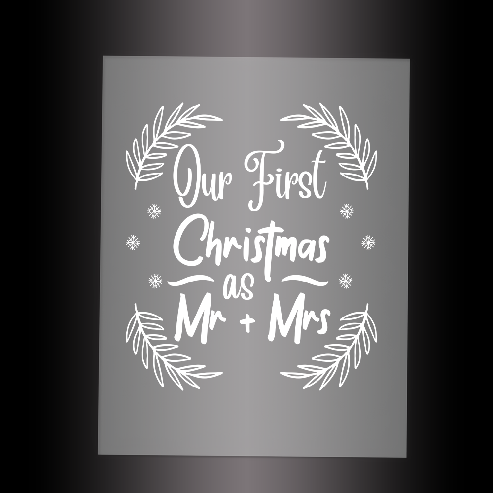 (DTF-X5294W) OUR FIRST CHRISTMAS AS MR & MRS - Garment Transfer