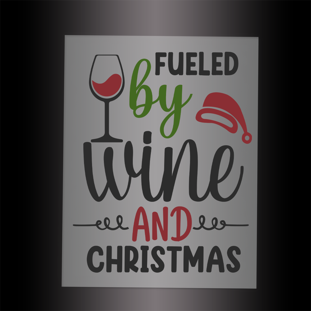 (DTF-X5342) FUELED BY WINE & CHRISTMAS - Garment Transfer