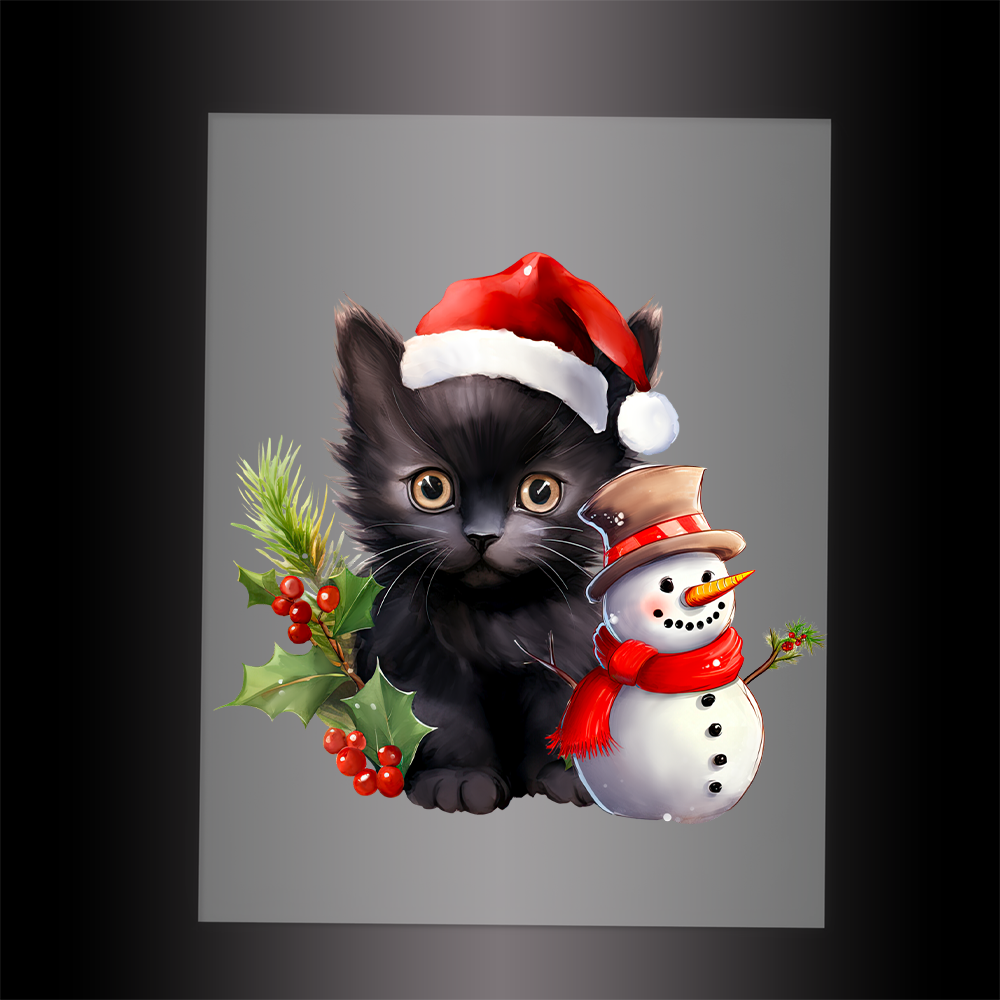 (DTF-XA368) CHRISTMAS KITTEN - Garment Transfer