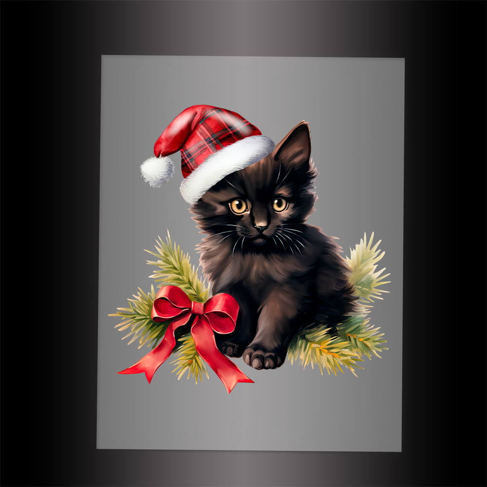 (DTF-XA371) CHRISTMAS KITTEN - Garment Transfer