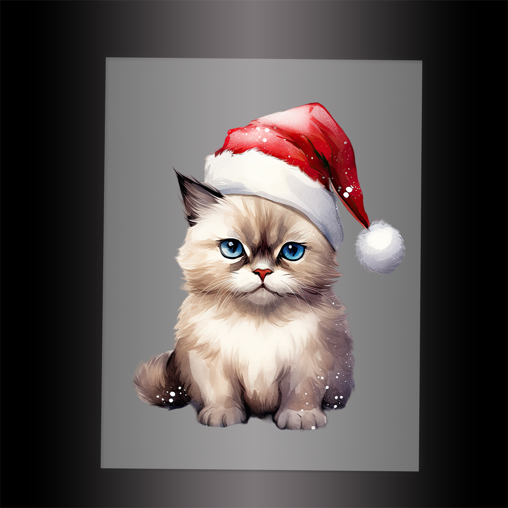 (DTF-XA372) CHRISTMAS KITTEN - Garment Transfer