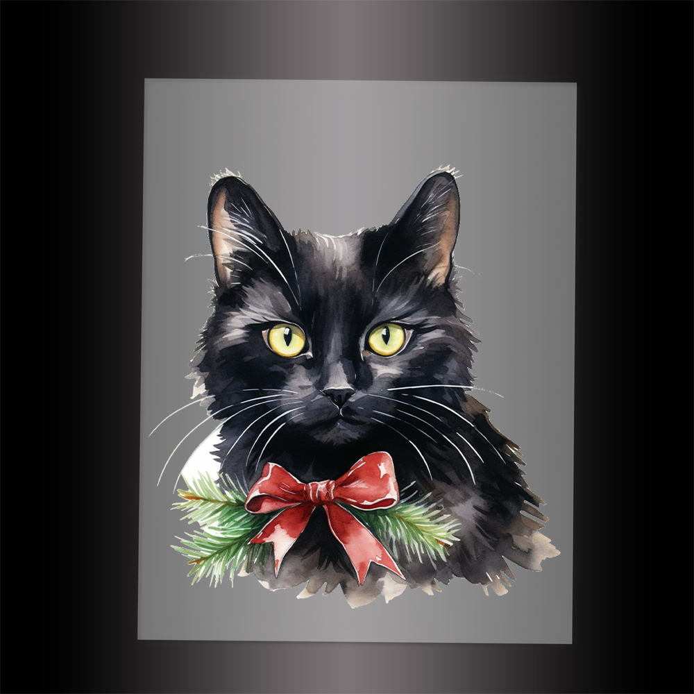 (DTF-XA412) CHRISTMAS KITTEN - Garment Transfer