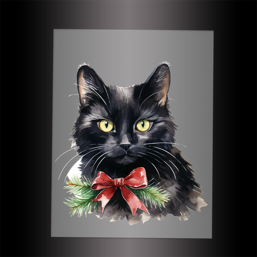 (DTF-XA412) CHRISTMAS KITTEN - Garment Transfer