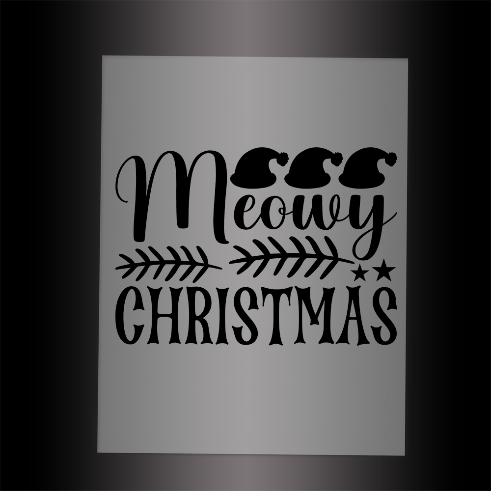 (DTF-XP000BK) MEOWY CHRISTMAS - Garment Transfer