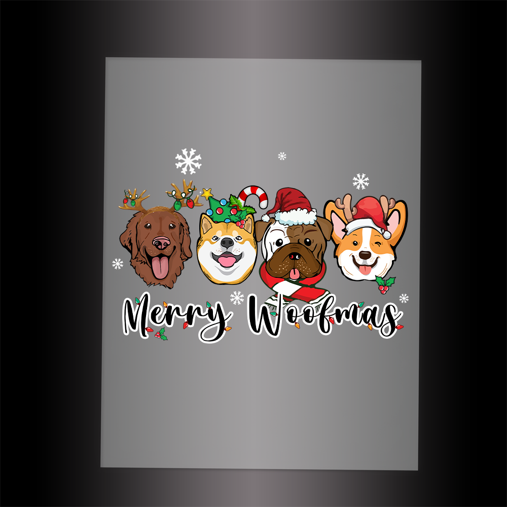 (DTF-XP045) MERRY WOOFMAS - Garment Transfer